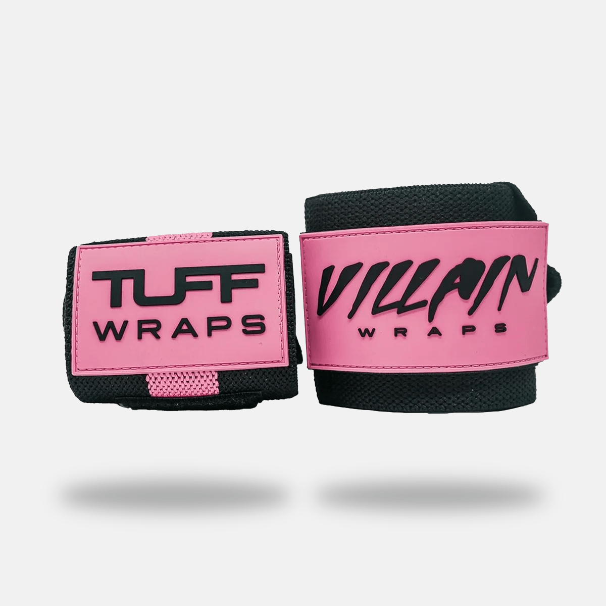 16" Villain Wrist Wraps - Black & Pink 16 inch TuffWraps.com