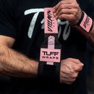 16" Villain Wrist Wraps - Black & Pink TuffWraps.com