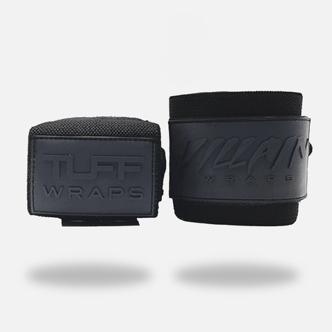 16" Villain Wrist Wraps - Blackout 16 inch TuffWraps.com