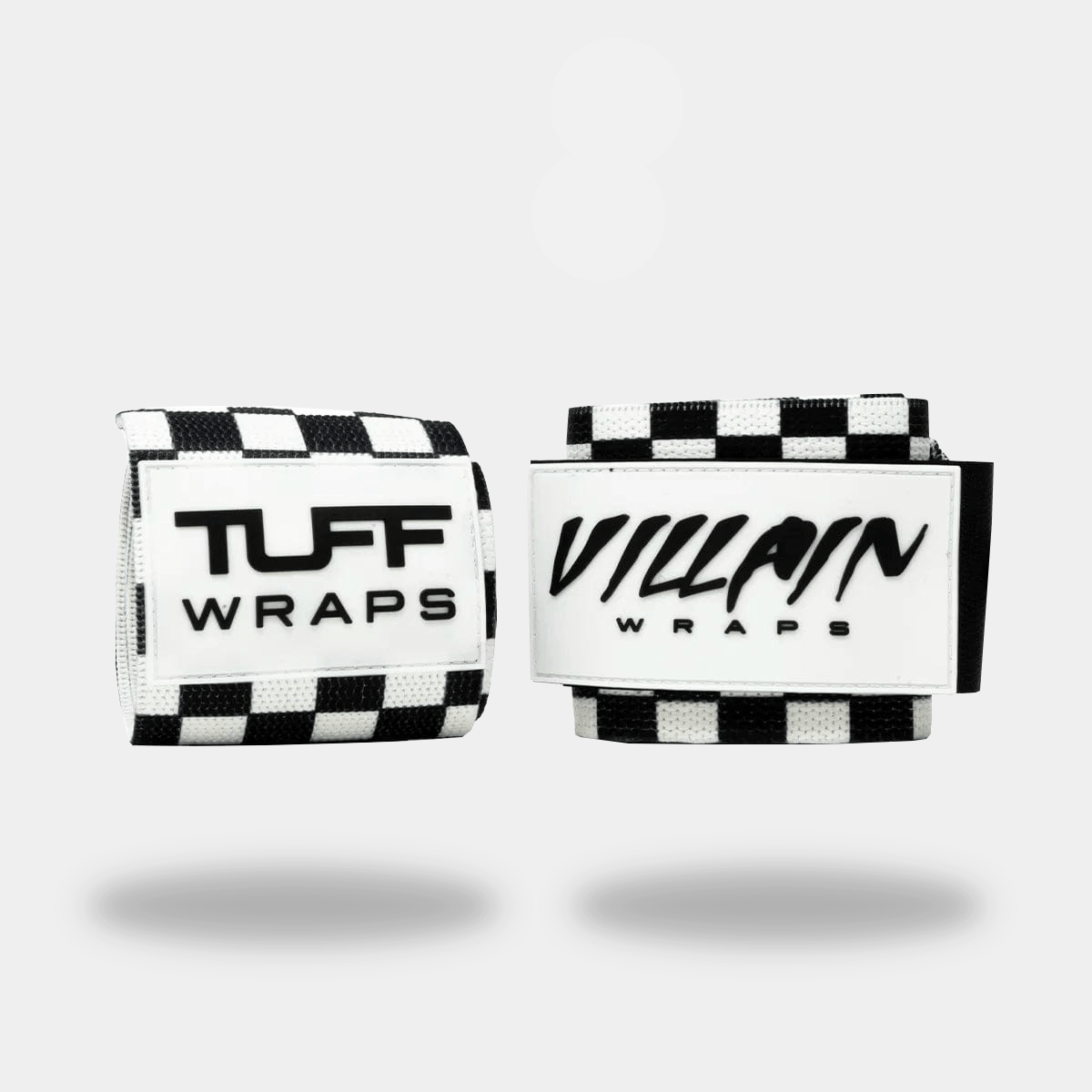 16" Villain Wrist Wraps - Checkerboard (Black/White) 16 inch TuffWraps.com