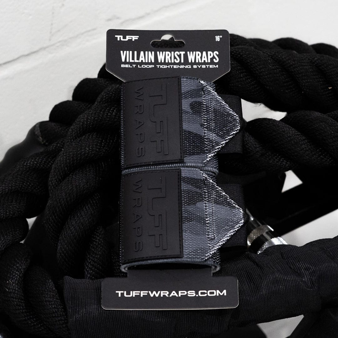 Black Camo V2 Villain Wrist Wraps 24&quot; TuffWraps.com