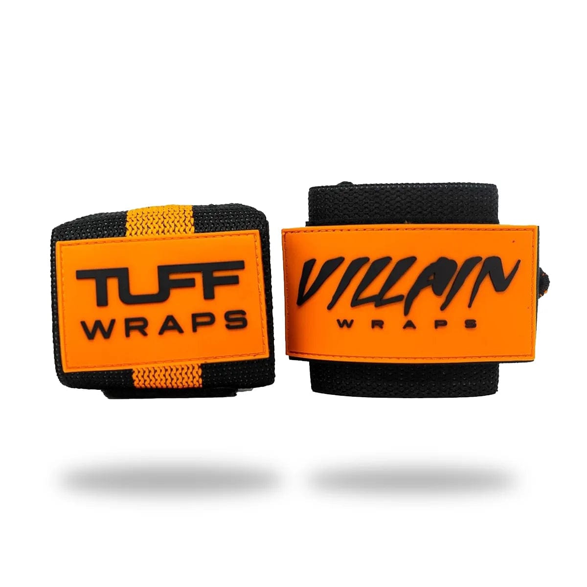 24" Villain Wrist Wraps - Black & Orange TuffWraps.com