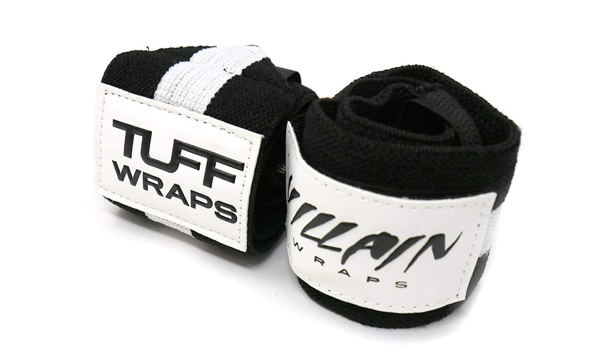 Black White Villain Wrist Wraps 24&quot; TuffWraps.com