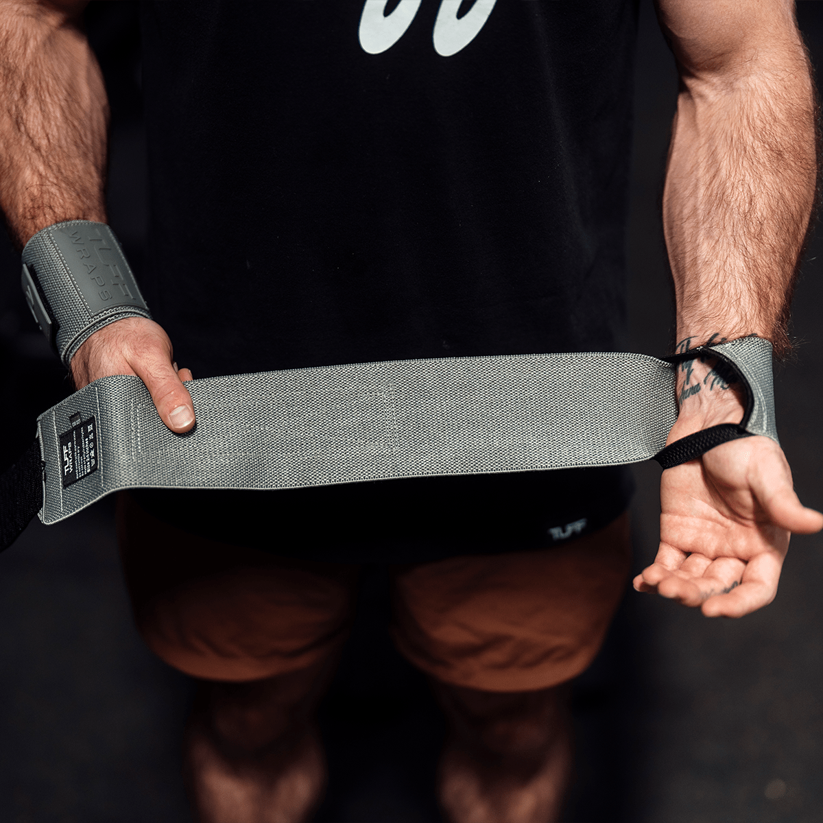 24" Villain Wrist Wraps - Solid Gray 24 inch TuffWraps.com