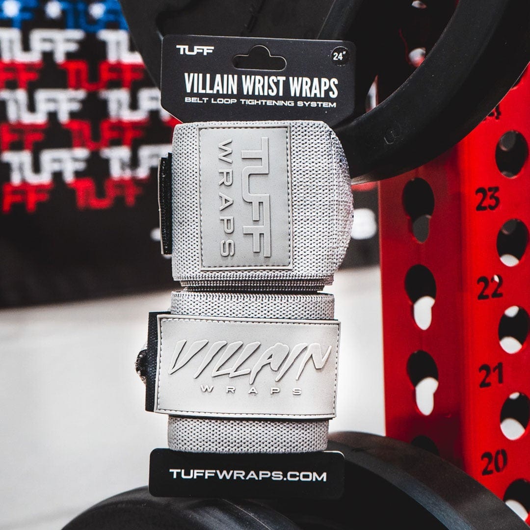 Solid Gray Villain Wrist Wraps 24&quot; TuffWraps.com