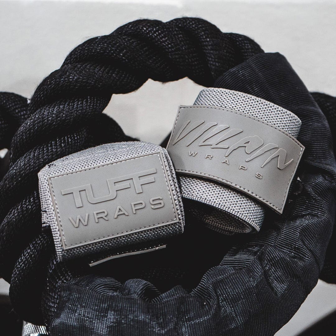 Solid Gray Villain Wrist Wraps 24&quot; TuffWraps.com