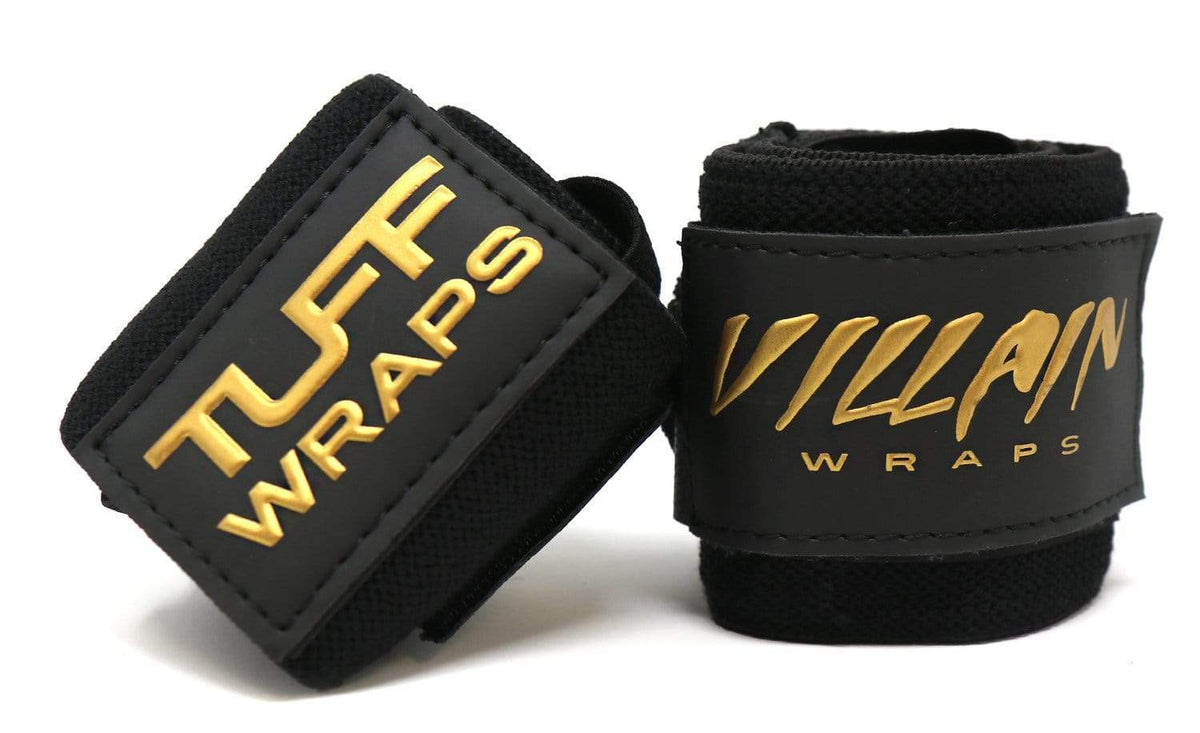 Villain Wrist Wraps 30&quot; (Black/Gold) TuffWraps.com