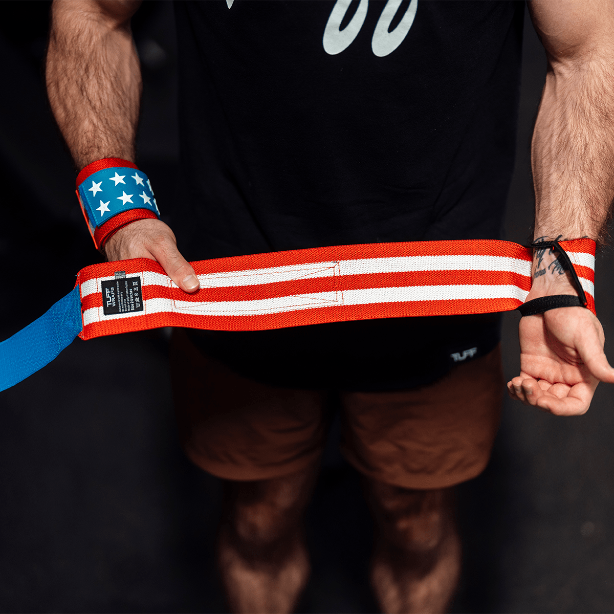 30" Villain Wrist Wraps - Merica' 30 inch TuffWraps.com
