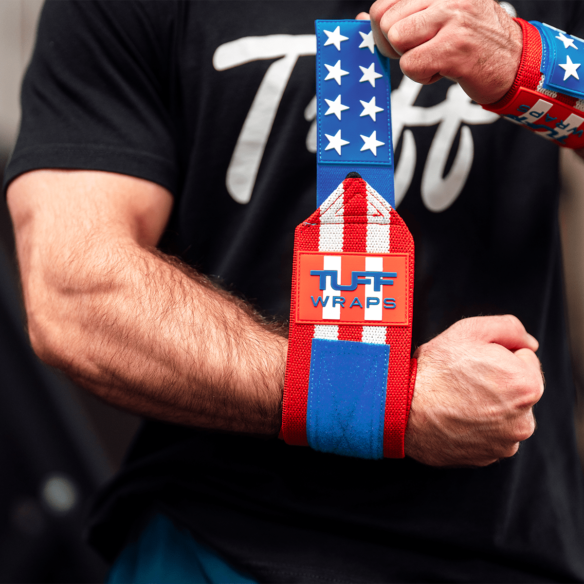 30" Villain Wrist Wraps - Merica' 30 inch TuffWraps.com