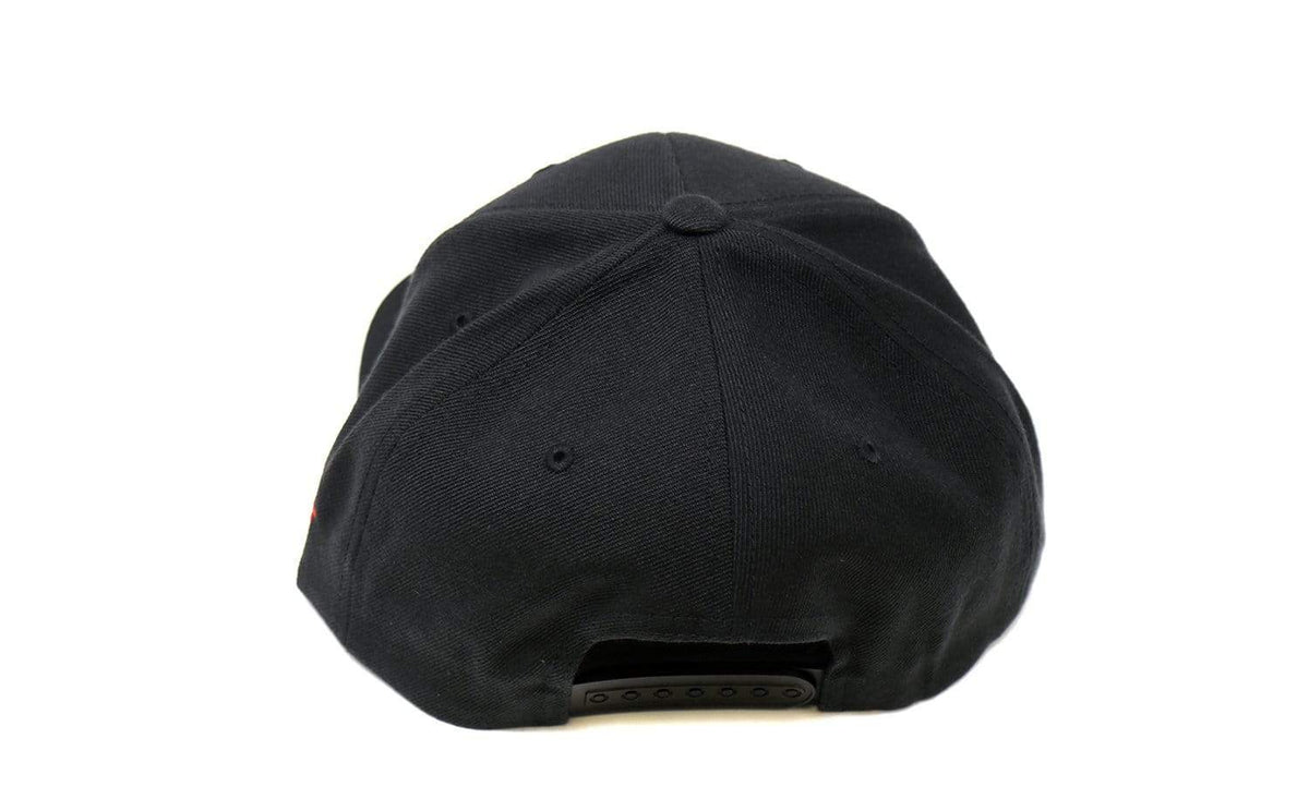 Bench Row Black/Red Snapback Hat TuffWraps.com