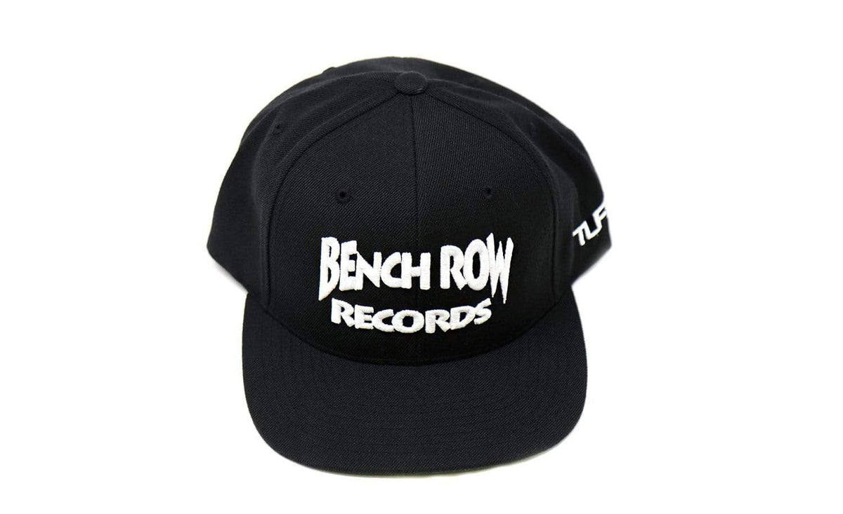 Bench Row Records Black/White Snapback Hat TuffWraps.com