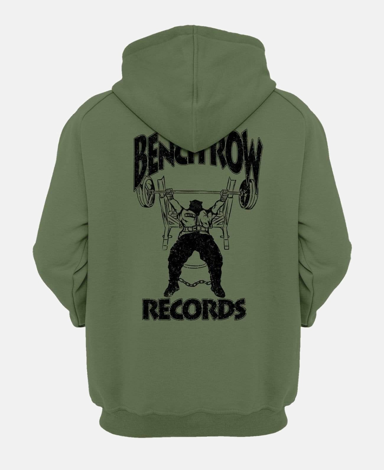 Bench Row Records Hooded Sweatshirt Military Green / XS / 1 TuffWraps.com