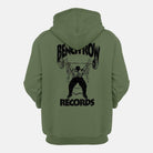 Bench Row Records Hooded Sweatshirt Military Green / XS / 1 TuffWraps.com