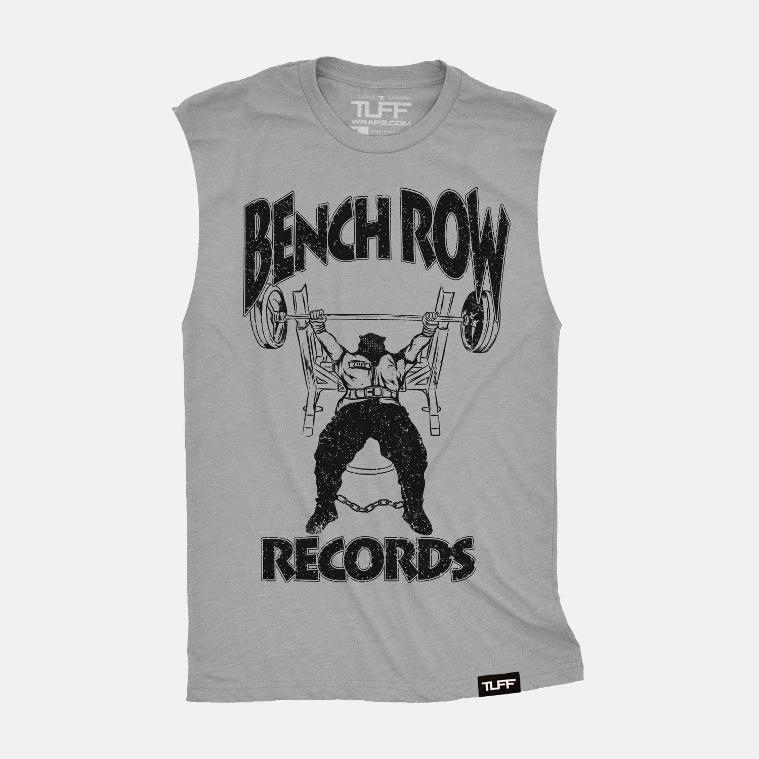 Bench Row Records Raw Edge Muscle Tank Heather Gray / S / 1 TuffWraps.com