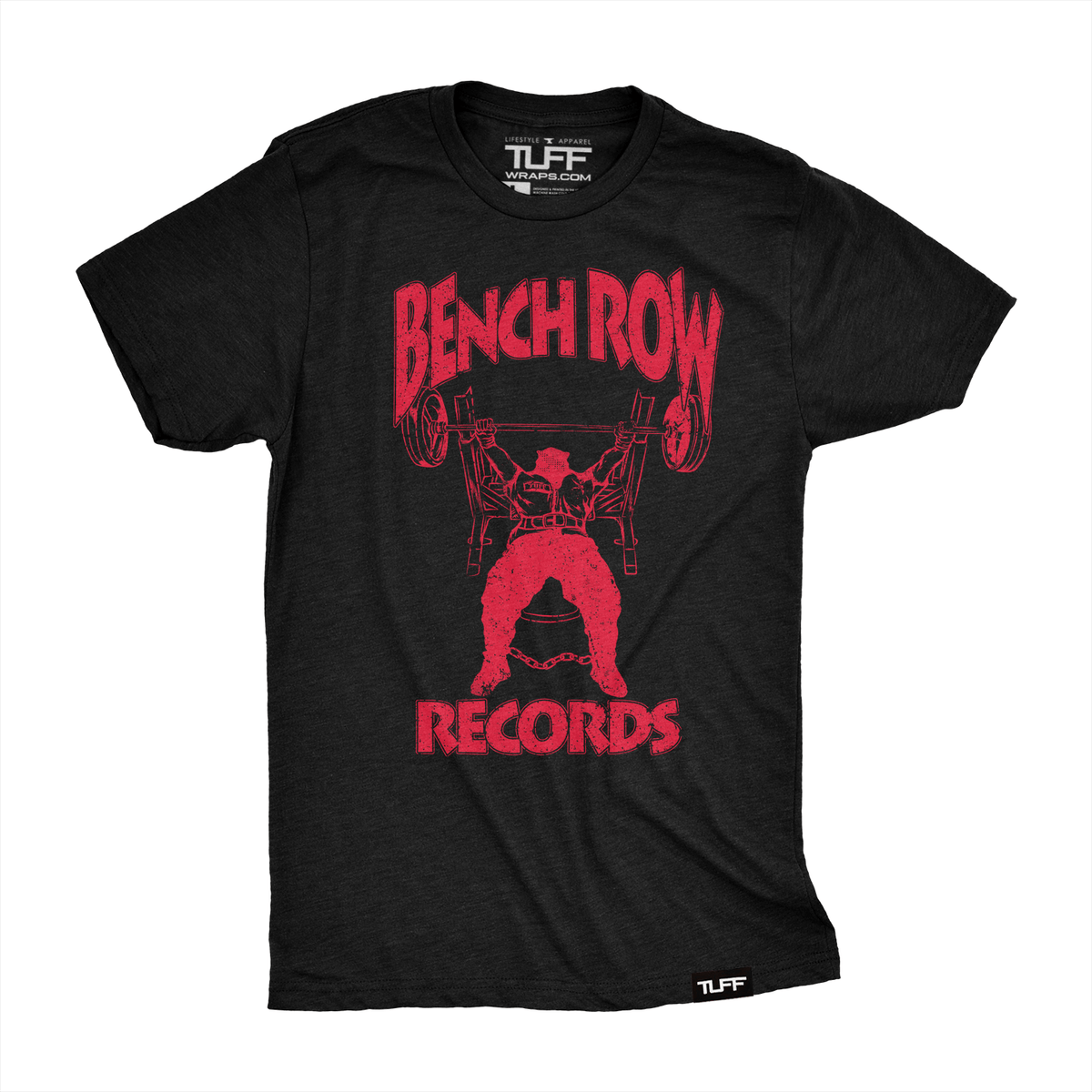 Bench Row Records Tee S / Black with Red TuffWraps.com
