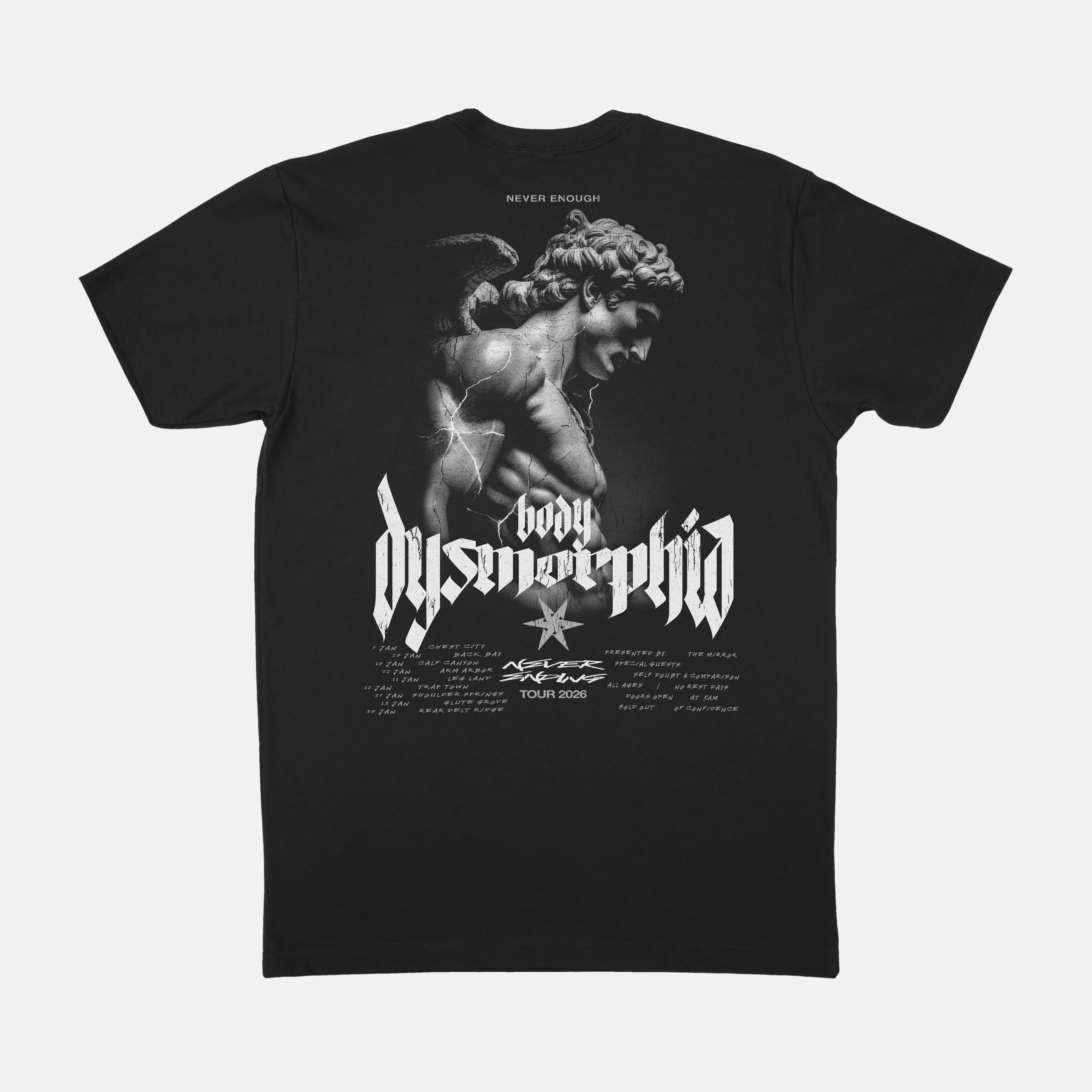 Body Dysmorphia World Tour Tee Athletic / Black / S TuffWraps.com