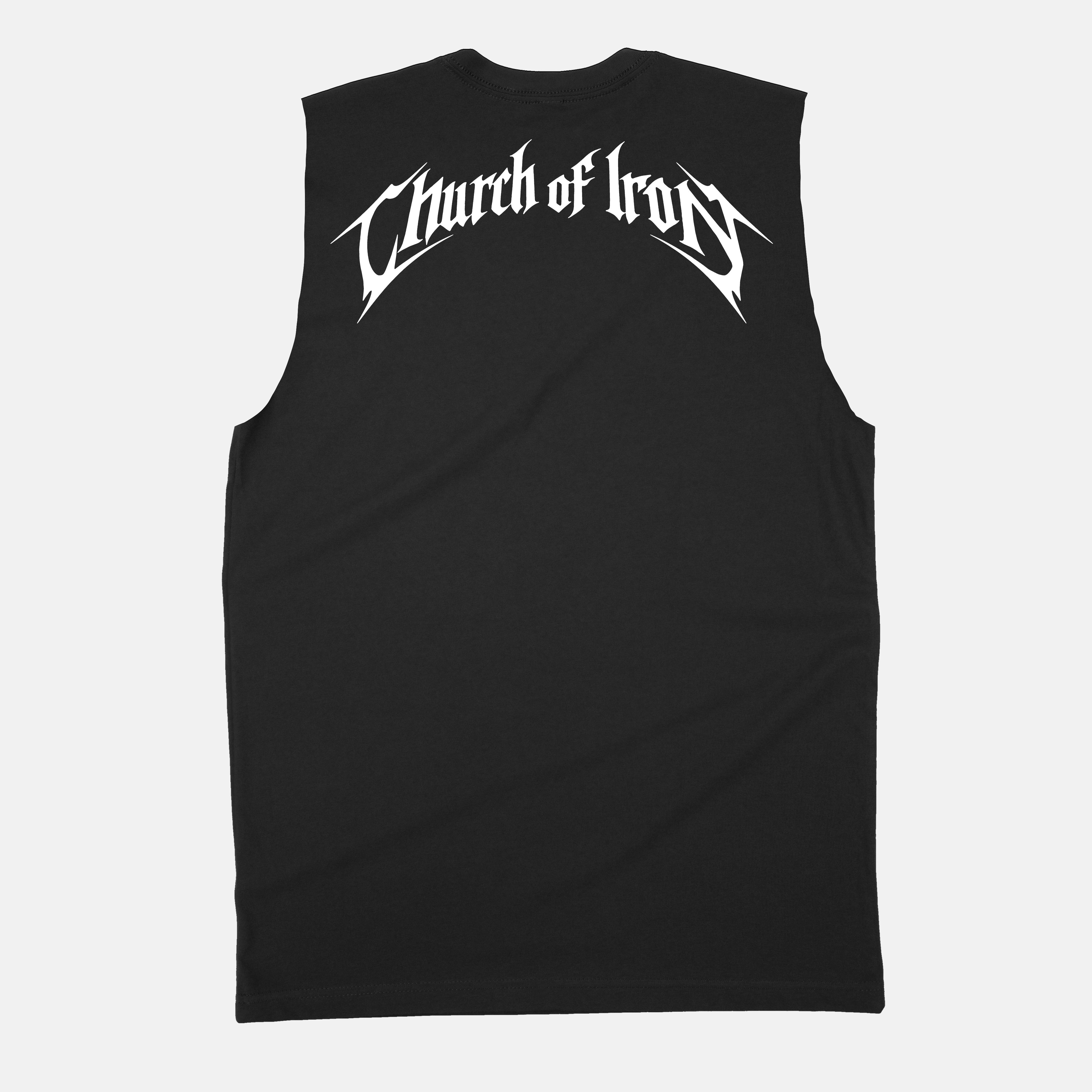 Church of Iron Raw Edge Muscle Tank TuffWraps.com