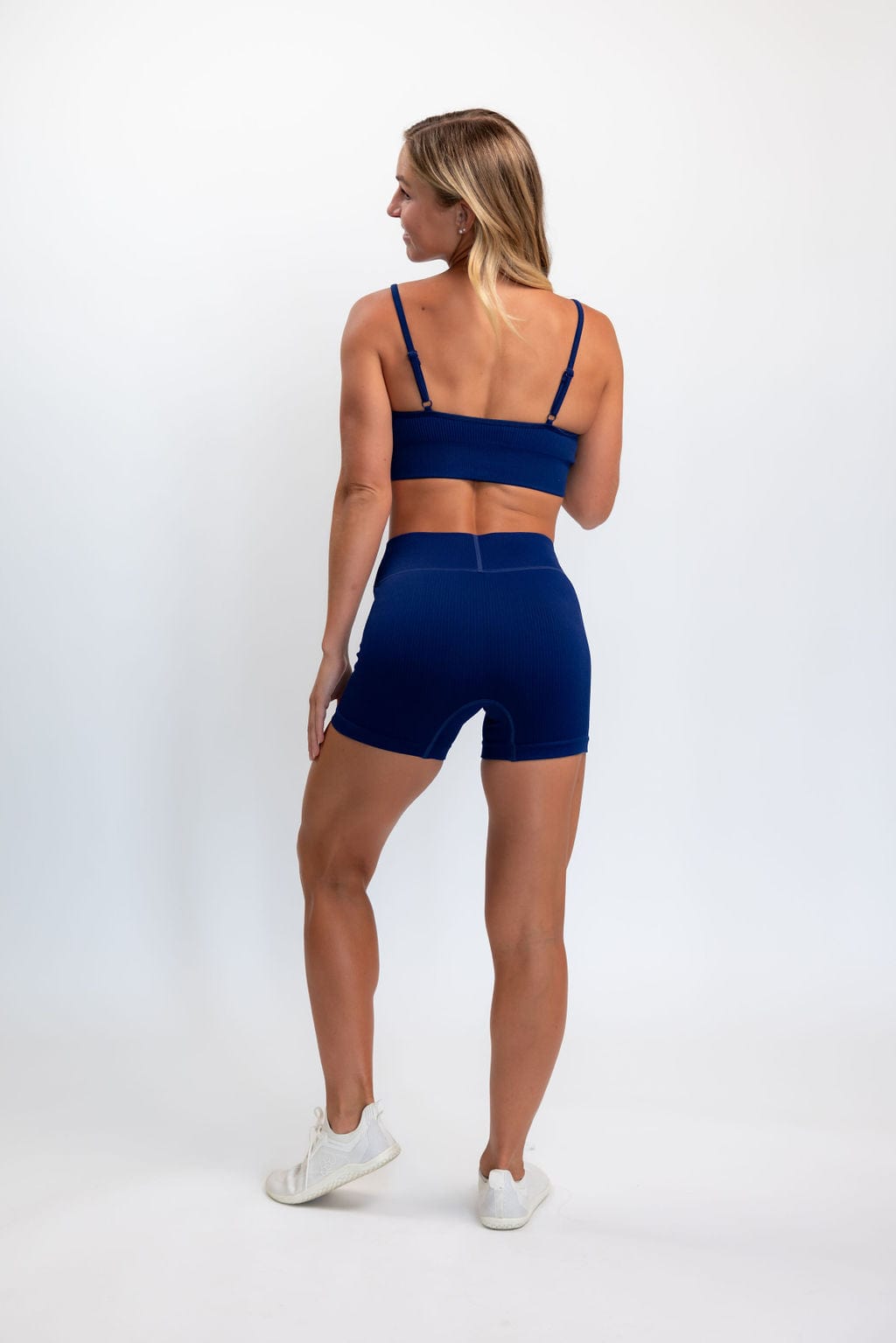 Classic Ribbed Biker Shorts Blue