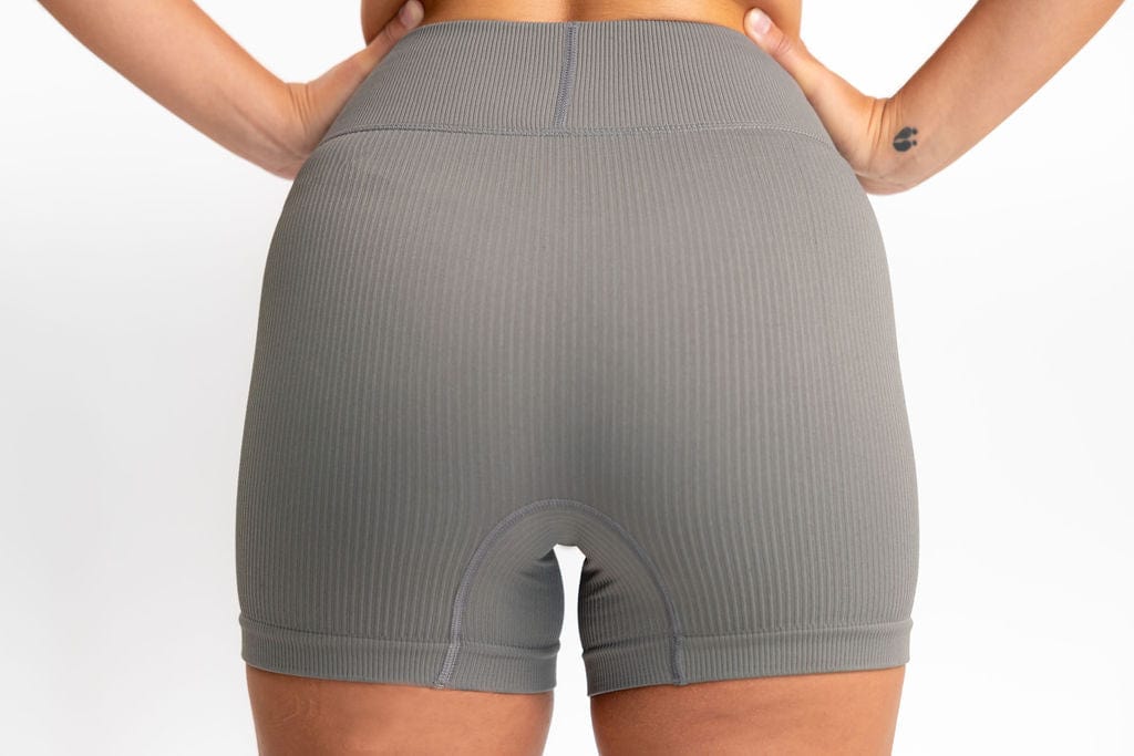 Classic Ribbed Biker Shorts - Gray TuffWraps.com