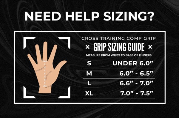 Cross-Training Grips Size Chart
