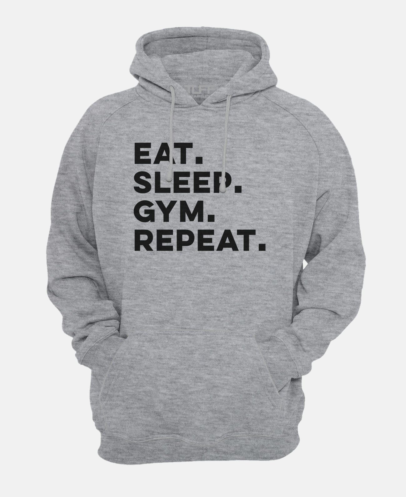 Eat. Sleep. Gym. Repeat. Hooded Sweatshirt Heather Gray / XS TuffWraps.com