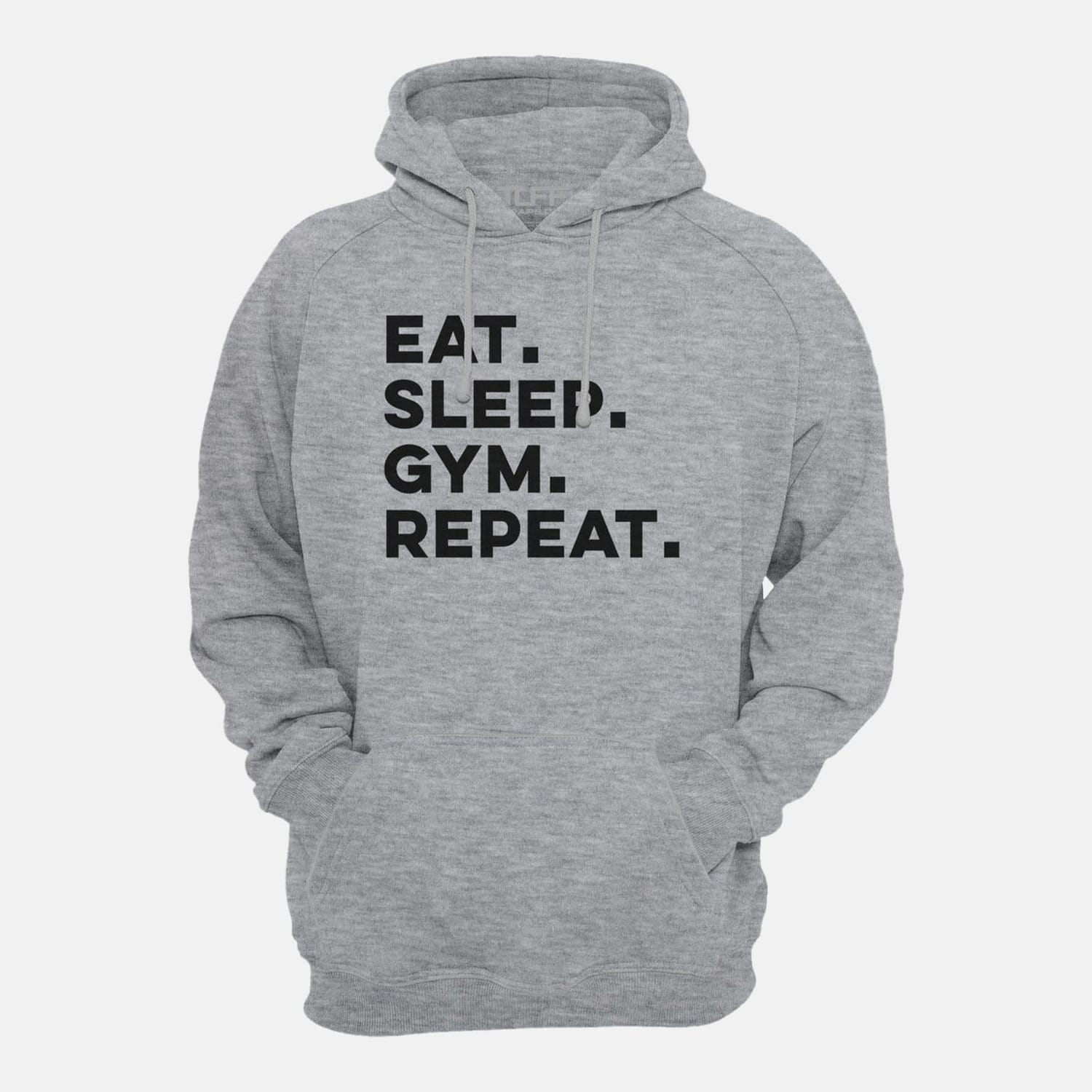 Eat. Sleep. Gym. Repeat. Hooded Sweatshirt Heather Gray / XS TuffWraps.com