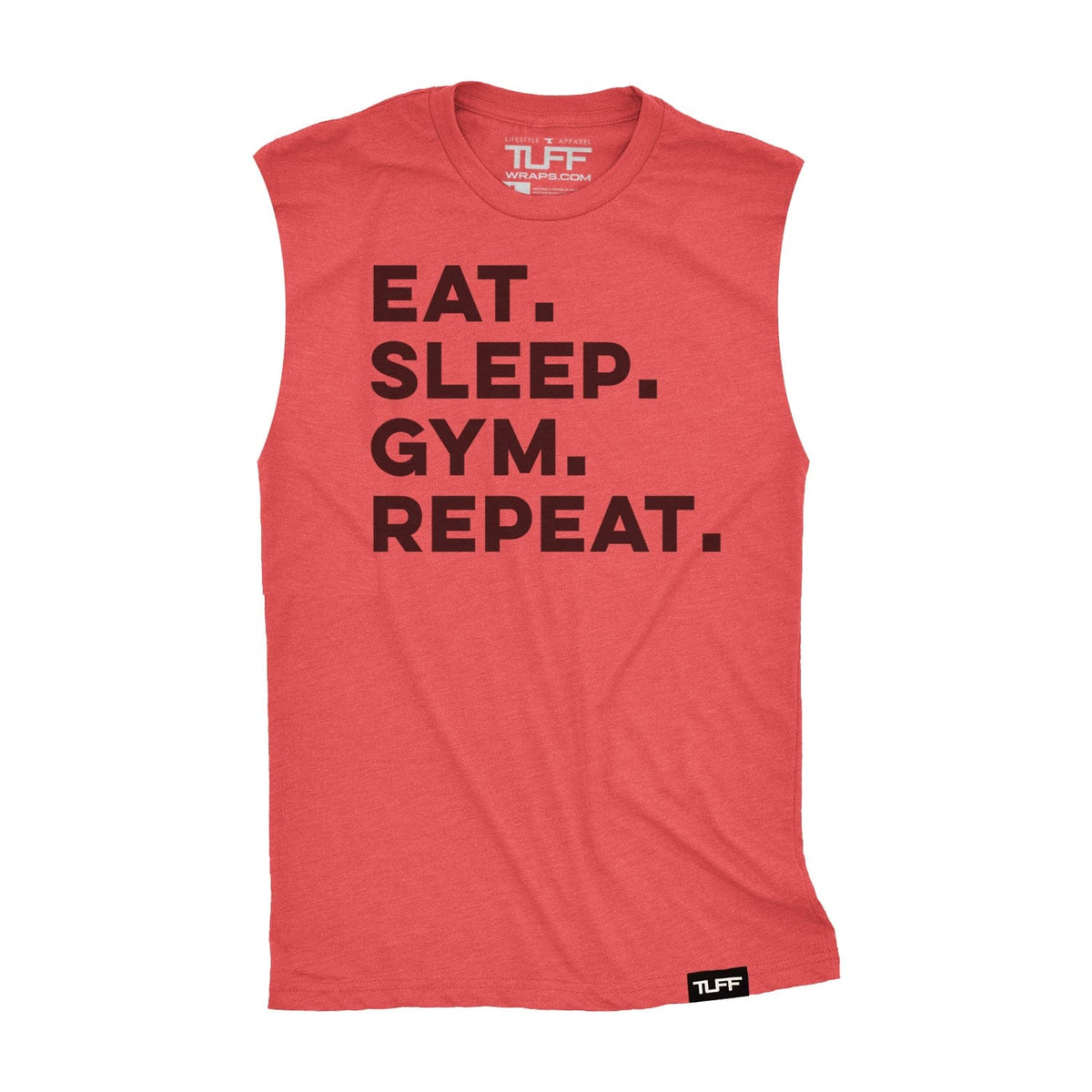 Eat. Sleep. Gym. Repeat. Raw Edge Muscle Tank S / Vintage Red TuffWraps.com