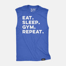 Eat. Sleep. Gym. Repeat. Raw Edge Muscle Tank Vintage Blue / S TuffWraps.com