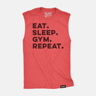 Eat. Sleep. Gym. Repeat. Raw Edge Muscle Tank Vintage Red / S TuffWraps.com
