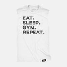 Eat. Sleep. Gym. Repeat. Raw Edge Muscle Tank White / S TuffWraps.com