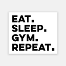 Eat Sleep Gym Repeat Sticker TuffWraps.com