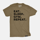 Eat. Sleep. Gym. Repeat. Tee Military Green / S TuffWraps.com