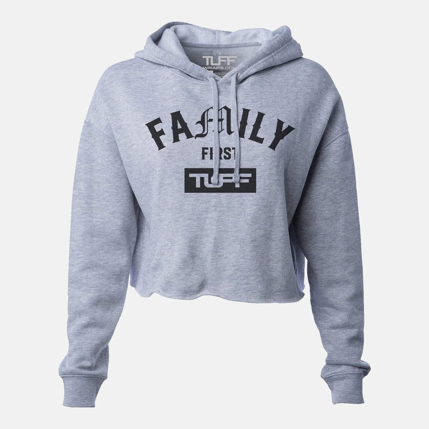 Family First Hooded Cropped Fleece Heather Gray / XS TuffWraps.com