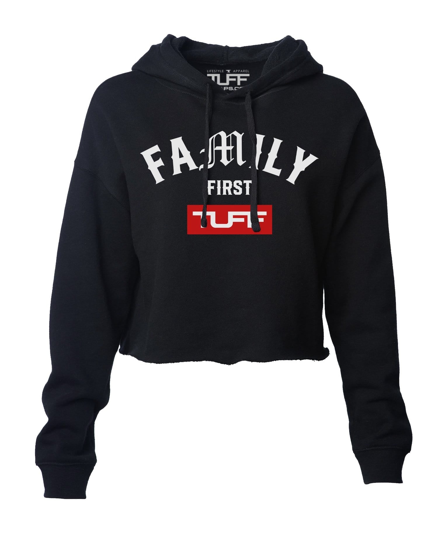Family First Hooded Cropped Fleece S / Black TuffWraps.com