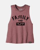 Family First Racerback Crop Top Rose / S TuffWraps.com