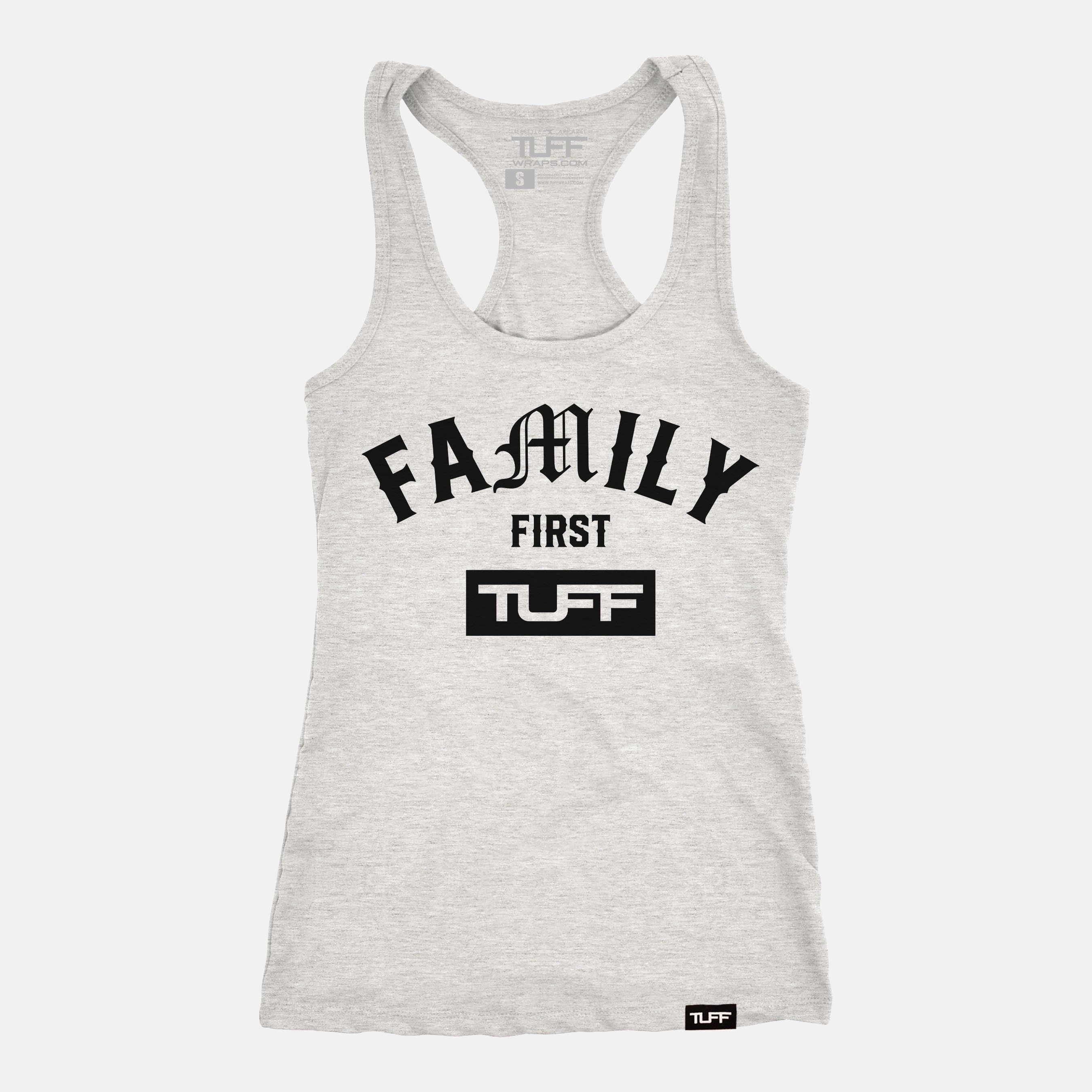 Family First Racerback Tank Heather Gray / XS TuffWraps.com