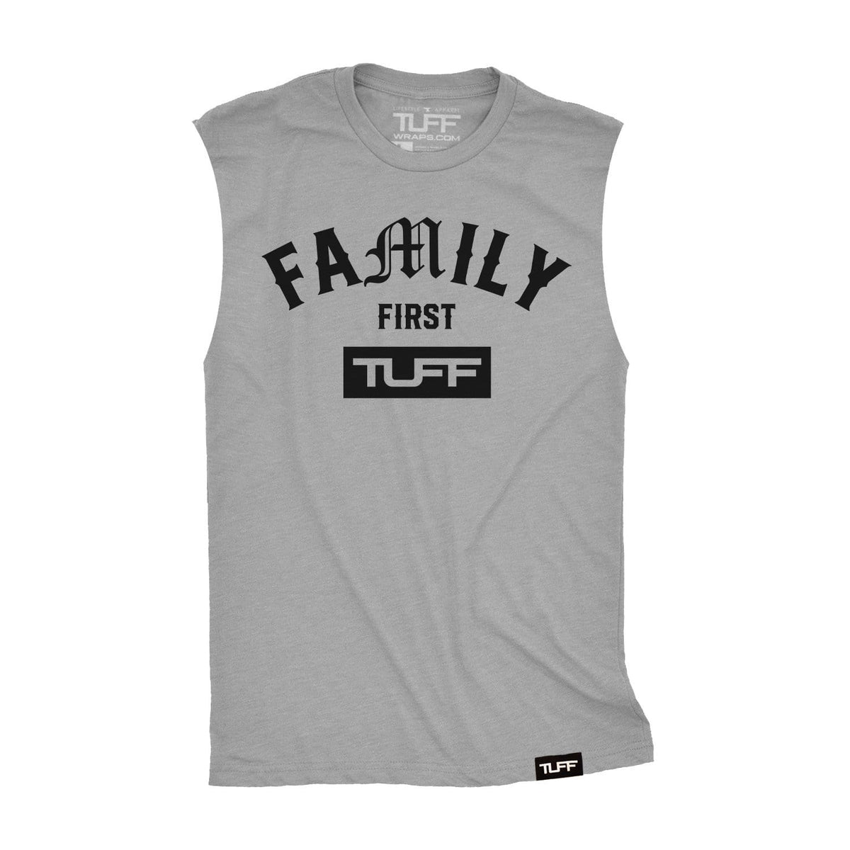 Family First Raw Edge Muscle Tank S / Heather Gray TuffWraps.com