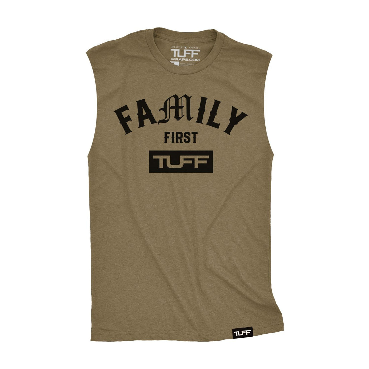 Family First Raw Edge Muscle Tank S / Military Green TuffWraps.com