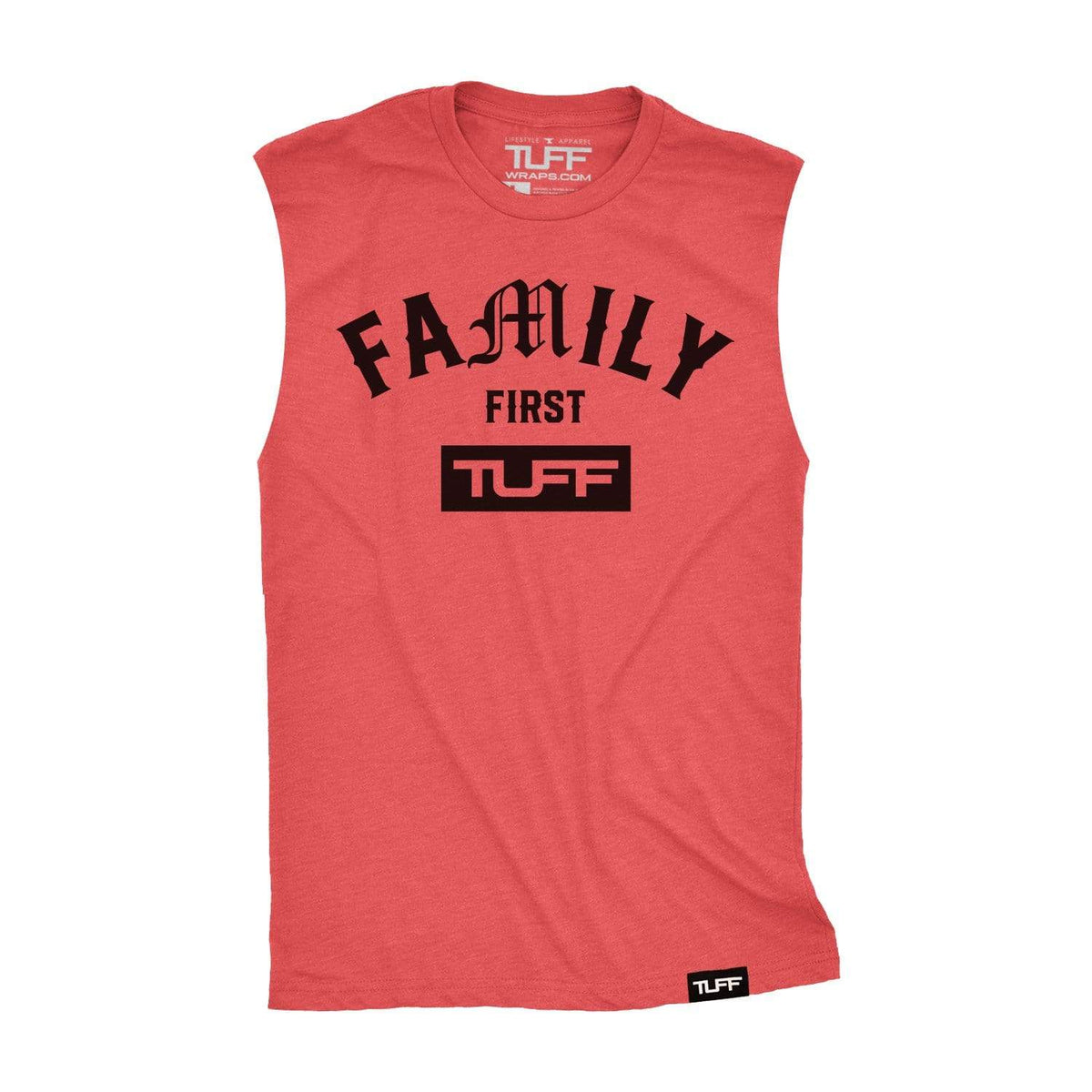 Family First Raw Edge Muscle Tank S / Vintage Red TuffWraps.com
