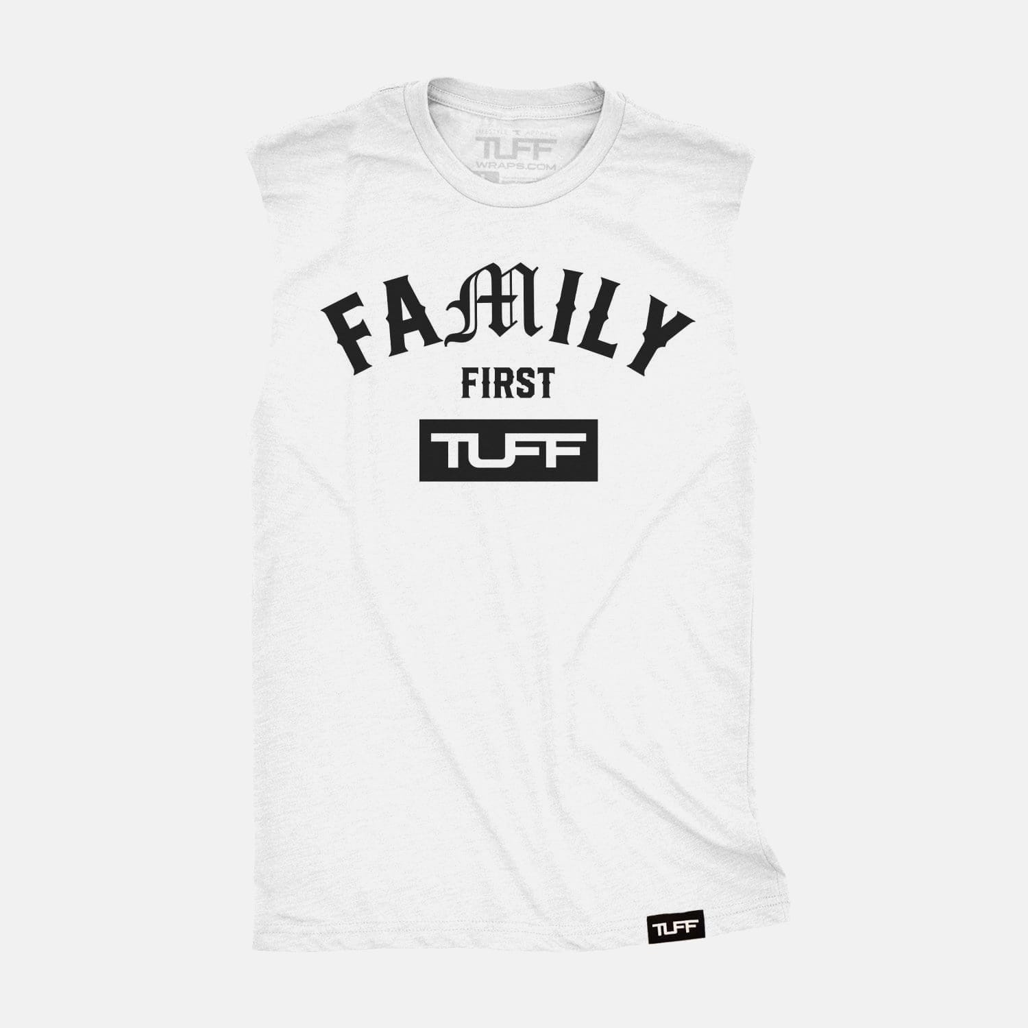 Family First Raw Edge Muscle Tank White / S TuffWraps.com