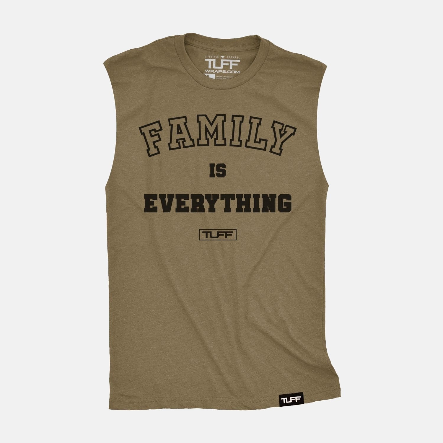 Family Is Everything Raw Edge Muscle Tank Military Green / S TuffWraps.com