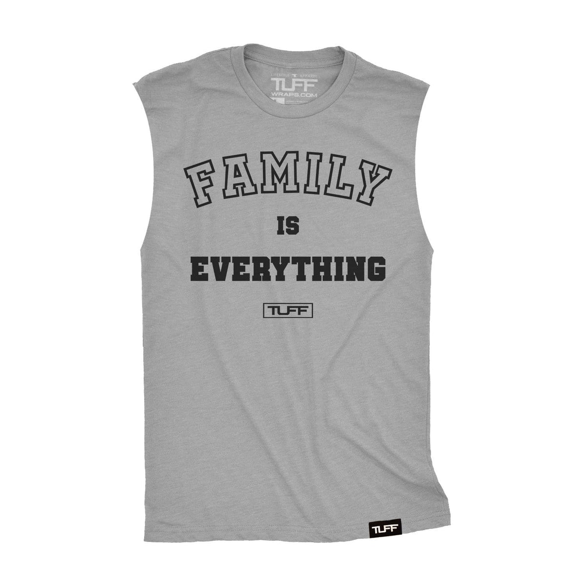 Family Is Everything Raw Edge Muscle Tank S / Heather Gray TuffWraps.com