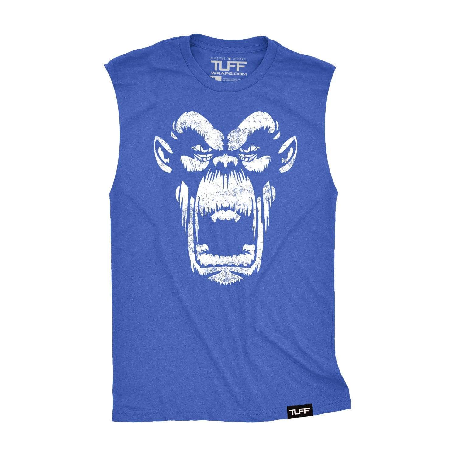Gorilla TUFF Raw Edge Muscle Tank S / Royal Blue TuffWraps.com