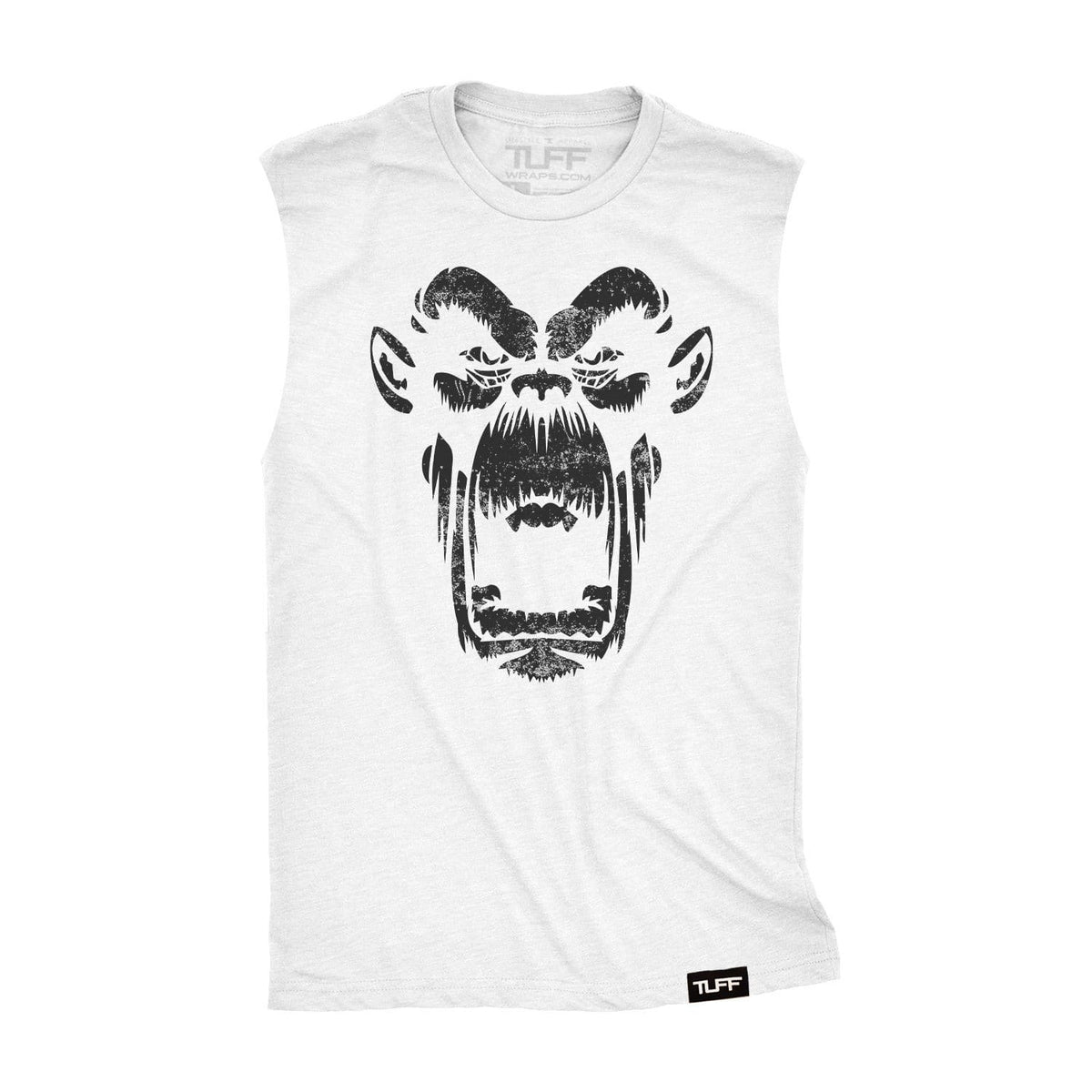 Gorilla TUFF Raw Edge Muscle Tank S / White TuffWraps.com