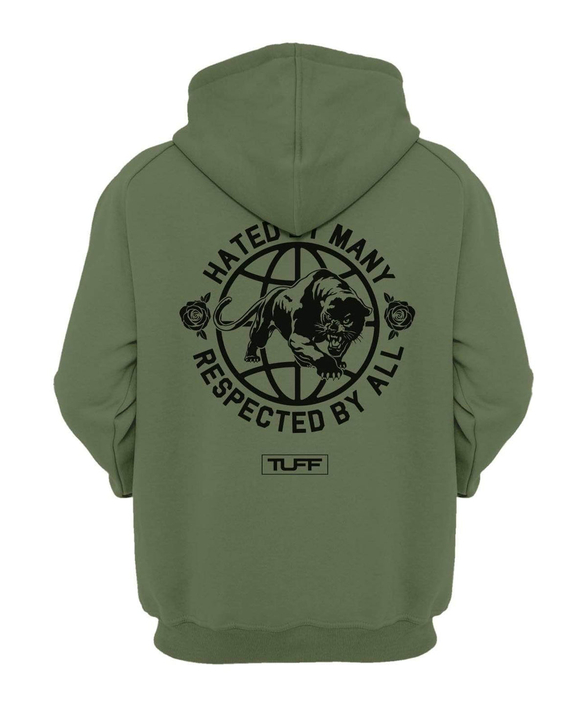 Hated By Many, Respected By All Hooded Sweatshirt XS / Military Green TuffWraps.com