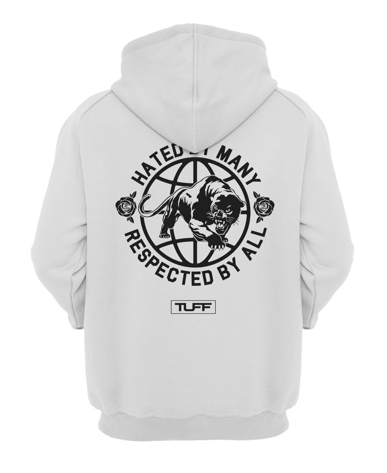 Hated By Many, Respected By All Hooded Sweatshirt XS / White TuffWraps.com