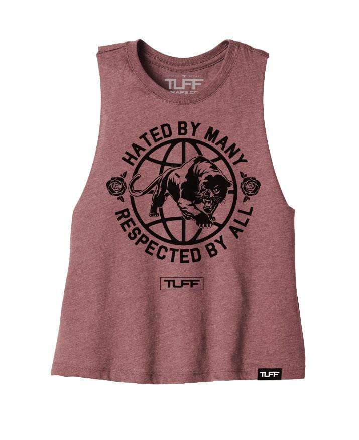 Hated By Many, Respected By All Racerback Crop Top S / Rose TuffWraps.com