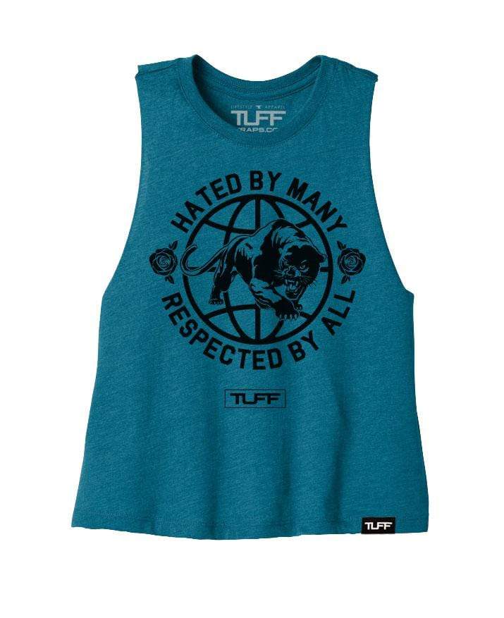 Hated By Many, Respected By All Racerback Crop Top S / Blue TuffWraps.com