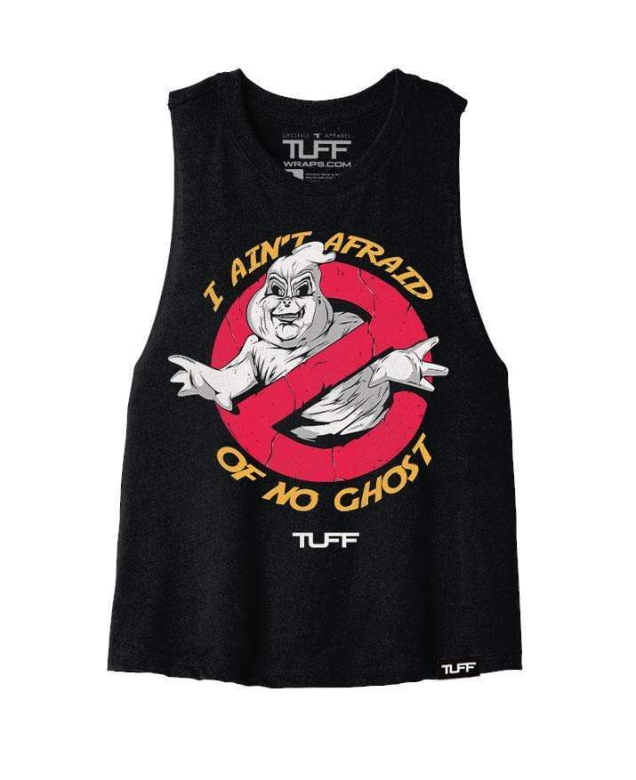 I Ain't Afraid Of No Ghost Racerback Crop Top S / Black TuffWraps.com
