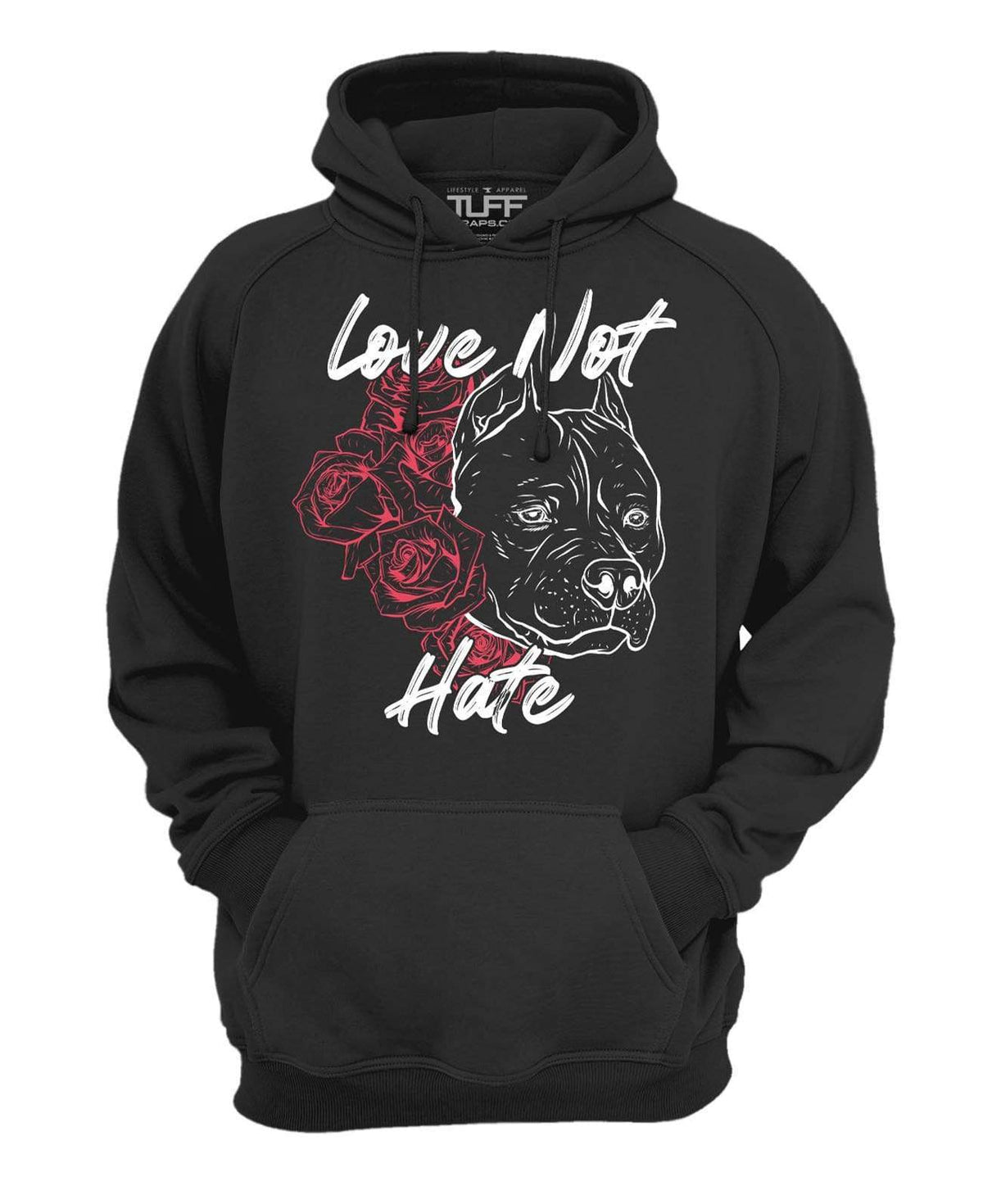 Love Not Hate Hooded Sweatshirt XS / Black TuffWraps.com